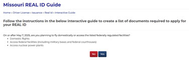 Real ID Information Interactive Guide Image
