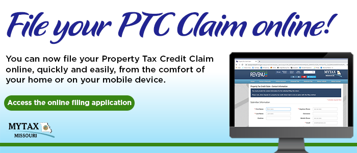 Missouri Property Tax Credit Clain filing information