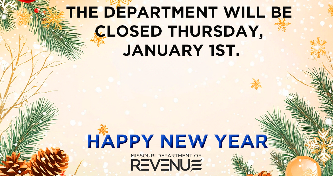 The Department will be Closed Thursday, Jan. 1 in observance of New Years Day