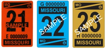 Missouri State Flag Sticker MO Bike Helmet Vehicle License Tag Decal 1.9" x 1.1" 